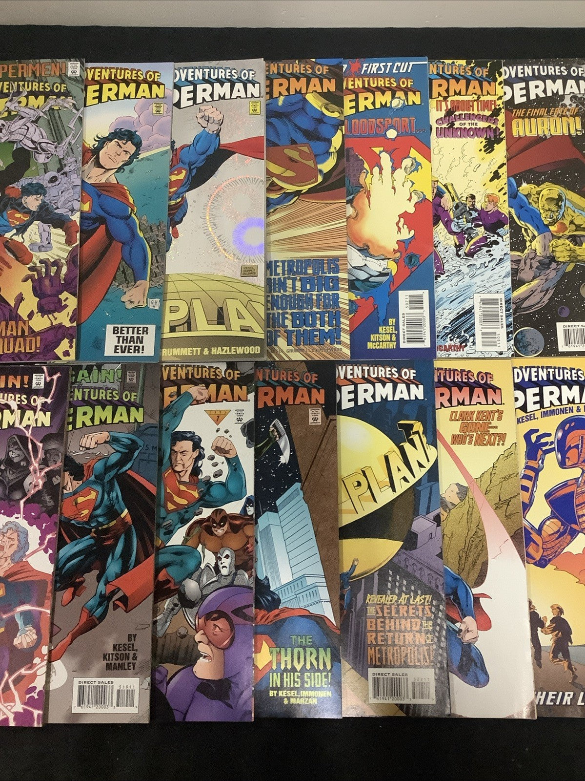 Adventures of Superman #474-529 Comic Lot, #500 Sealed, Reign Of The Supermen