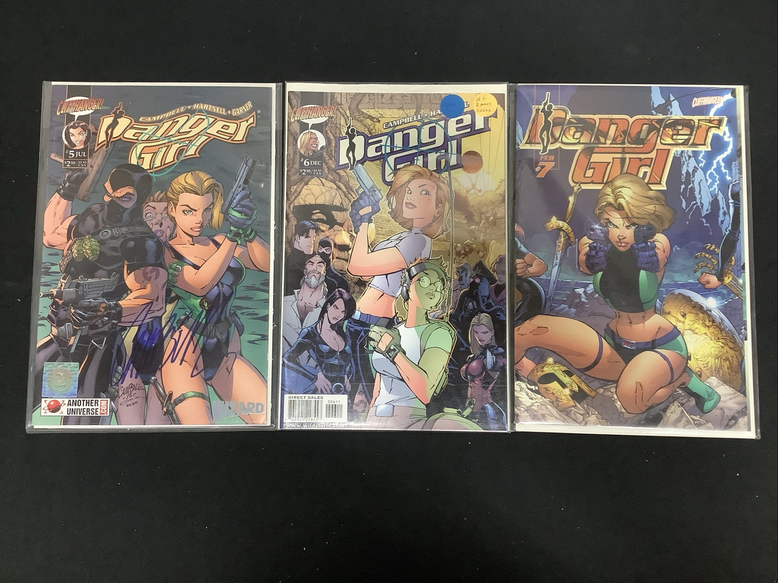 Danger Girl #5-7 Comic Lot, J SCOTT CAMPBELL, Another Universe Variant, Signed