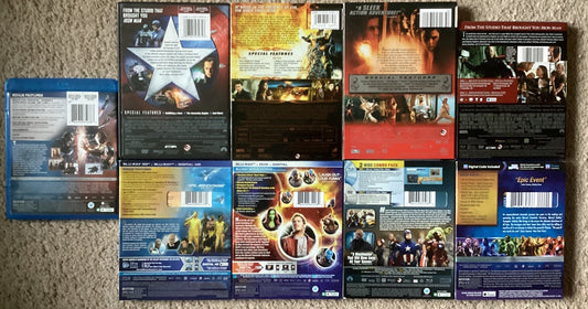 9 Blu-ray/DVD Marvel Movie Lot (Avengers Thor Civil War) -PS