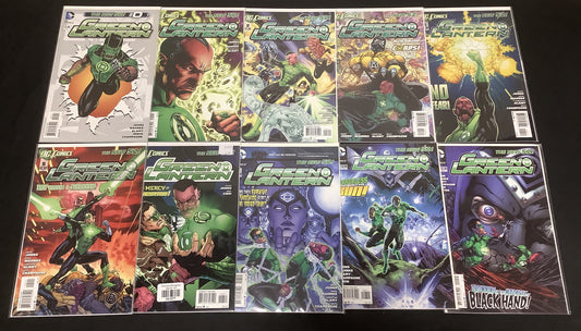 Green Lantern #0-9 Comic Lot, New 52, #1 Print Error Cover, Origin Of Simon Baz