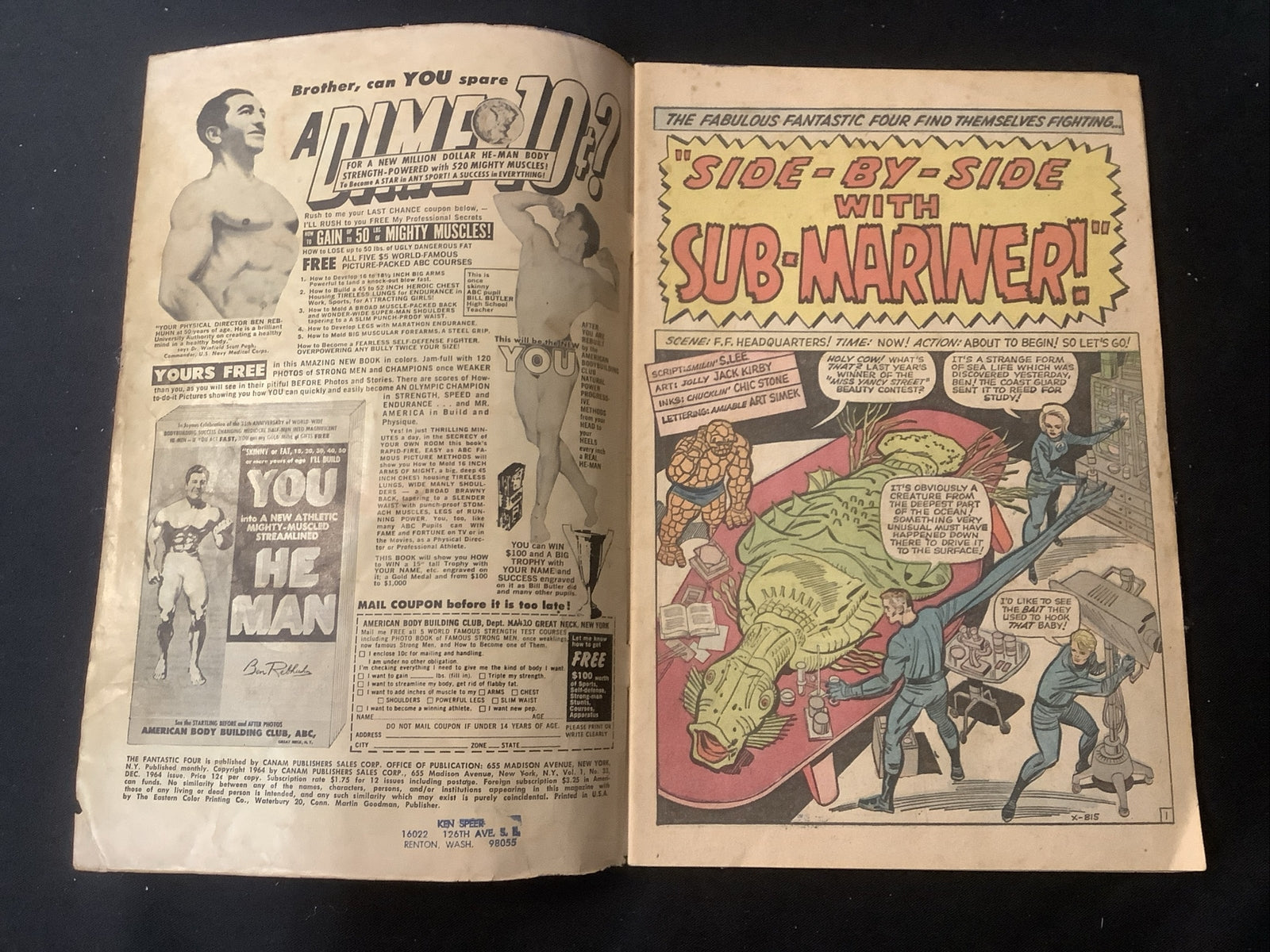 Fantastic Four #33 (1964) G/VG (3.0) Stan Lee/Jack Kirby, 1st Appearance Attuma