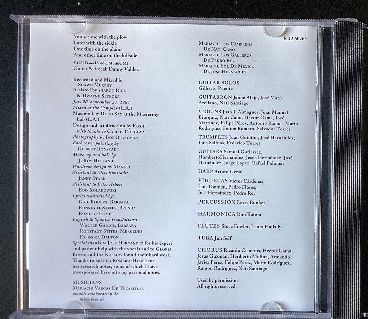 LINDA RONSTADT - Canciones De Mi Padre - Rock Pop Folk Country (CD, Like New) JD