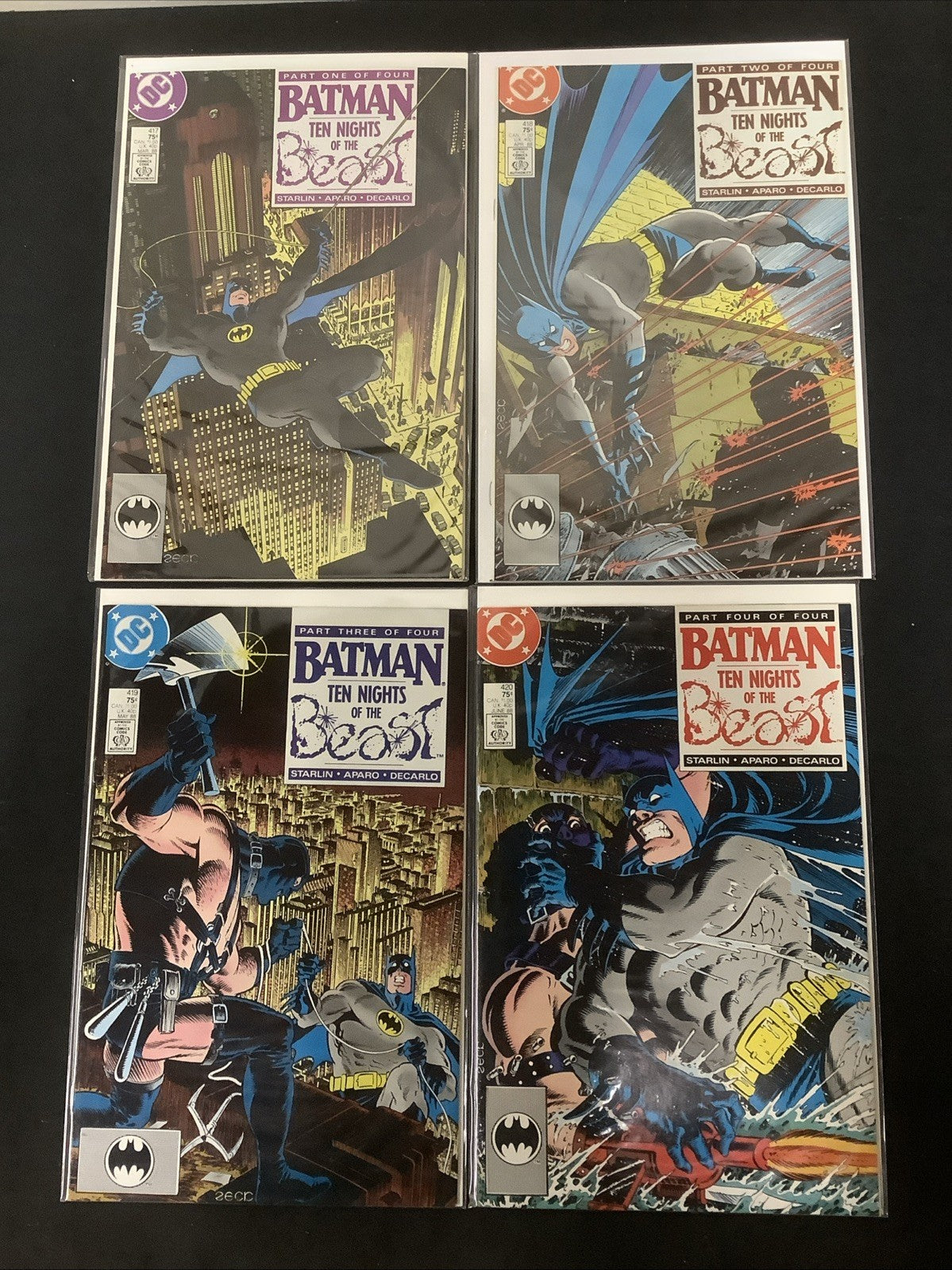 Batman #417-420 Comic Set, Ten Nights Of The Beast Complete, 1st App KGBeast