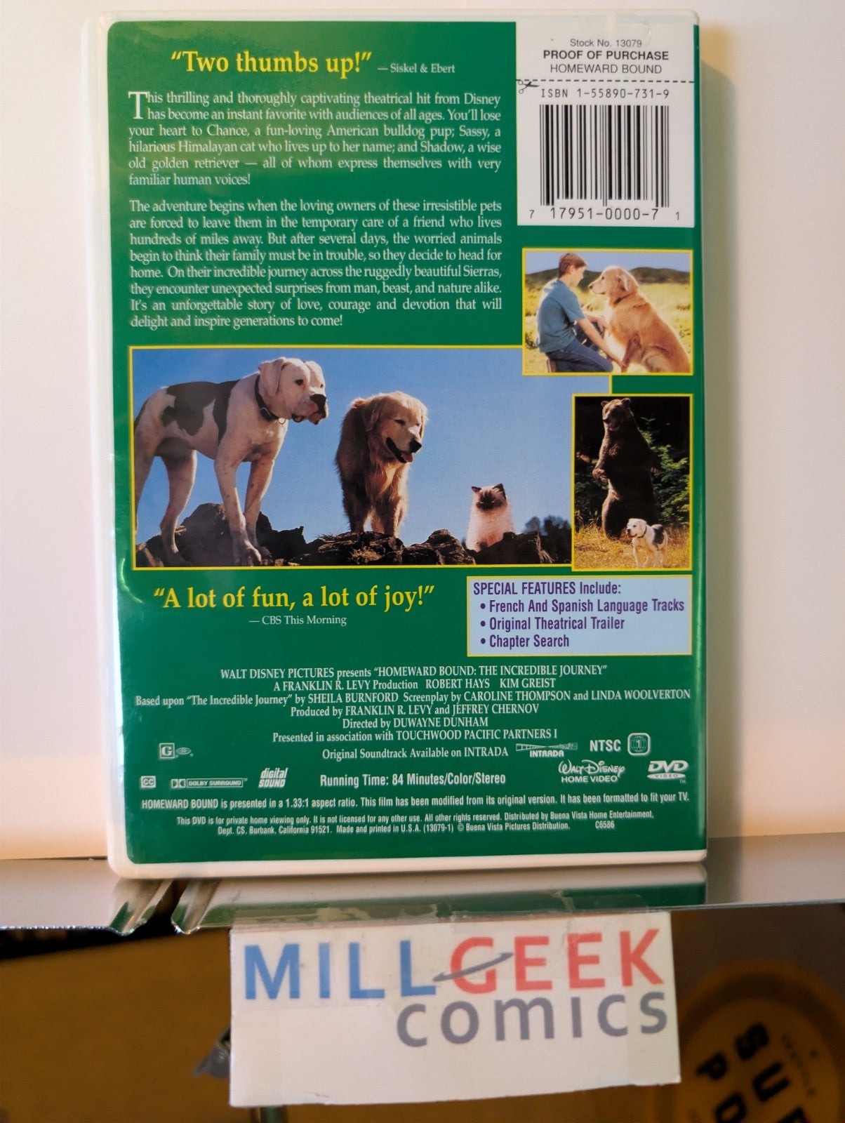 The Adventures of Milo and Otis / Homeward Bound, 2 Movie lot (DVD) -JD