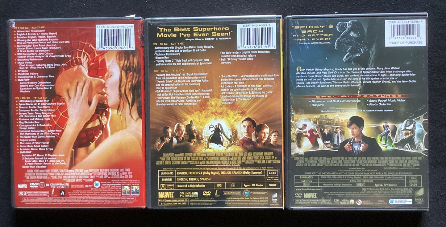 Spiderman Trilogy Bundle (DVD Widescreen) Toby Maguire-PS