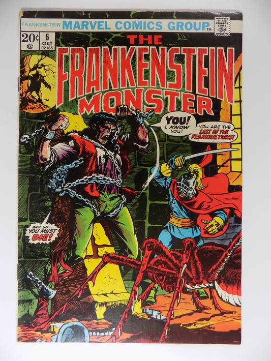 Frankenstein Monster #6 Marvel Comic October 1973 Very Fine