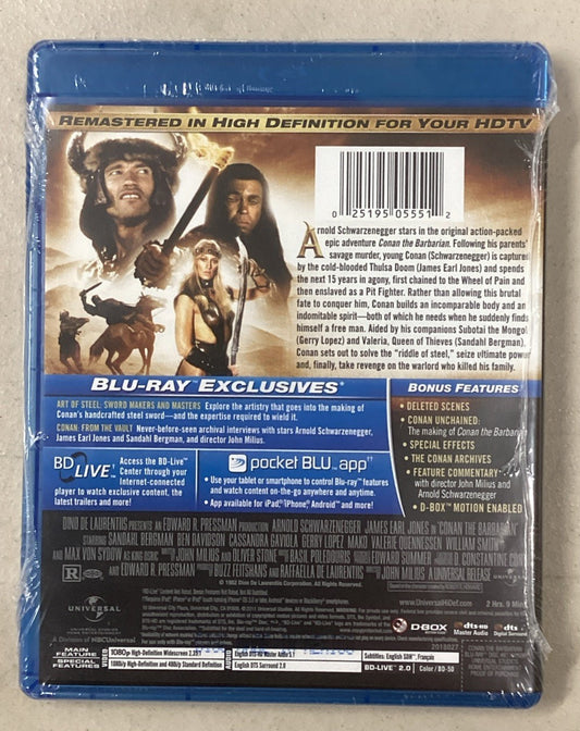 Conan the Barbarian (Blu-ray, 1982) SEALED Arnold JD
