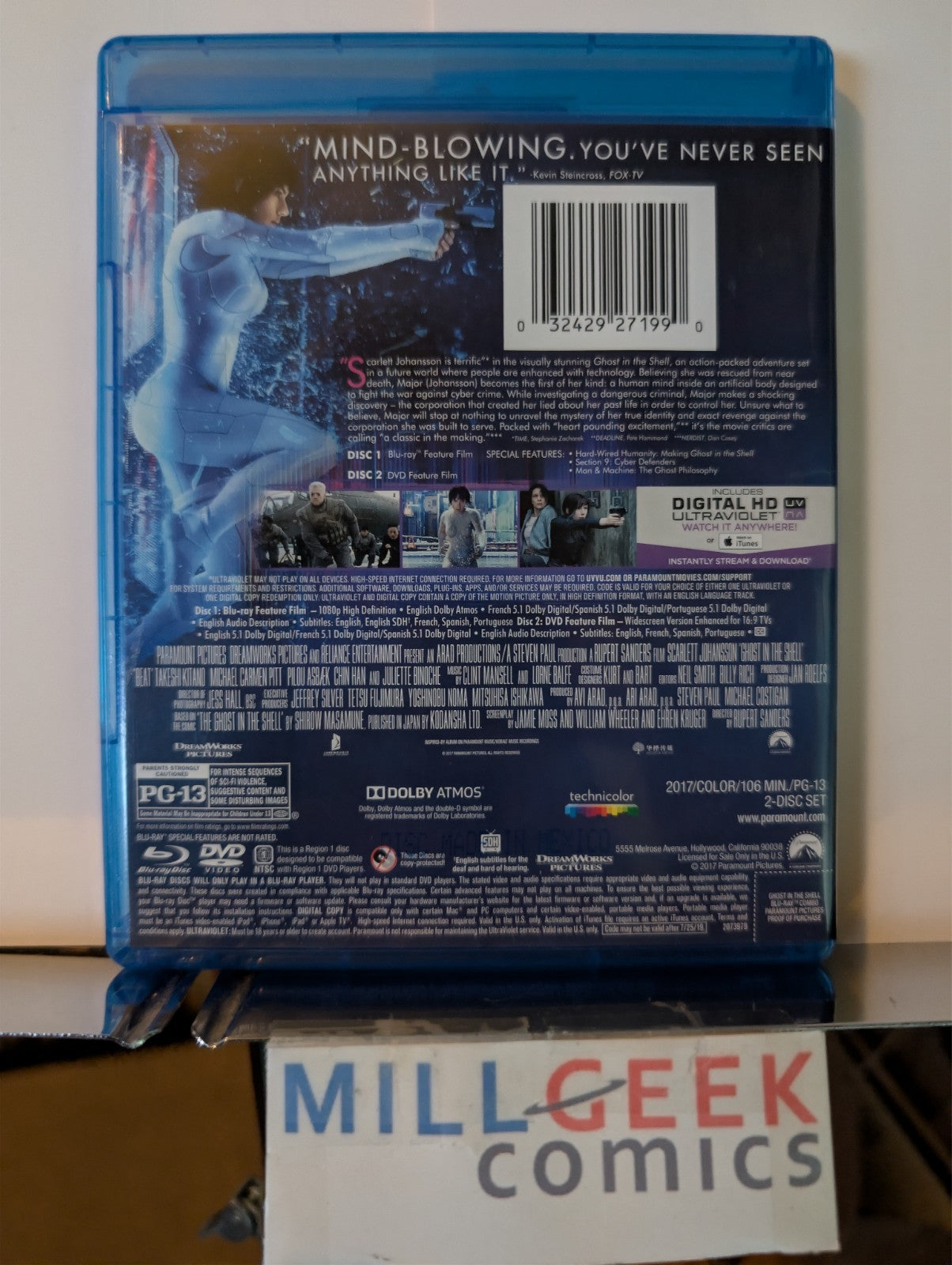 Jupiter Ascending / Ghost in the Shell, 2 Sci-Fi Movies (Blu-Ray) -JD
