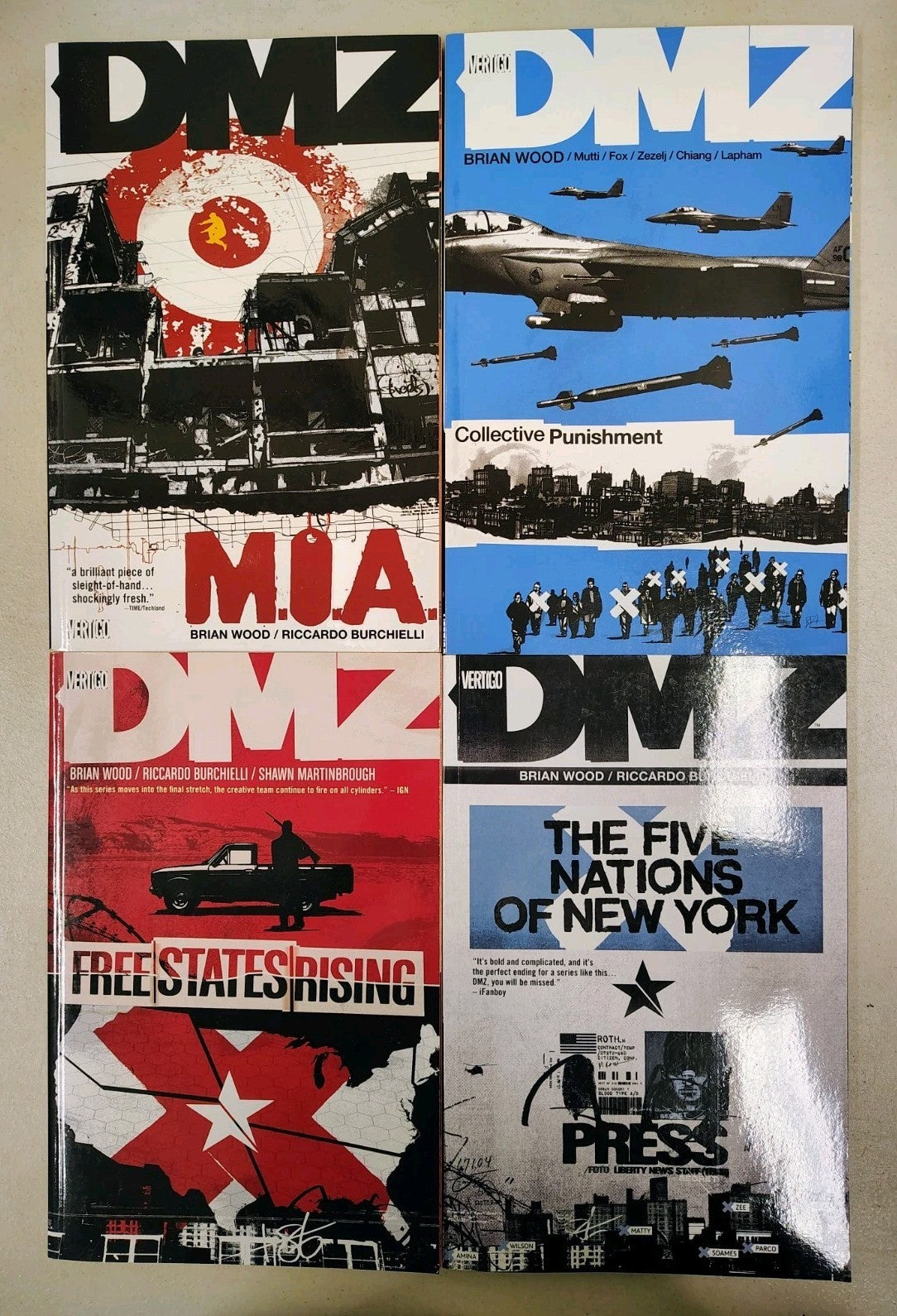 DMZ TPB vol #1-12  (Lot of 12) Collects Complete 1-72 series, Wood, Burchielli