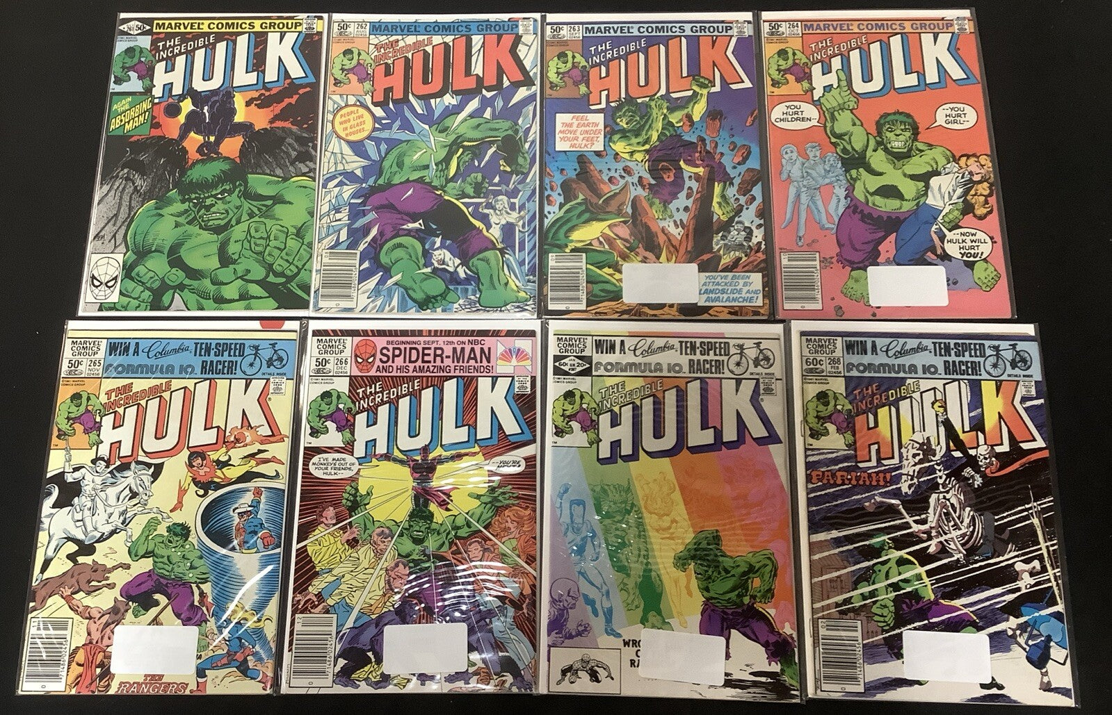 Incredible Hulk #261-268 Comic Lot, Marvel, 1st App Brian Banner, Bill Mantlo