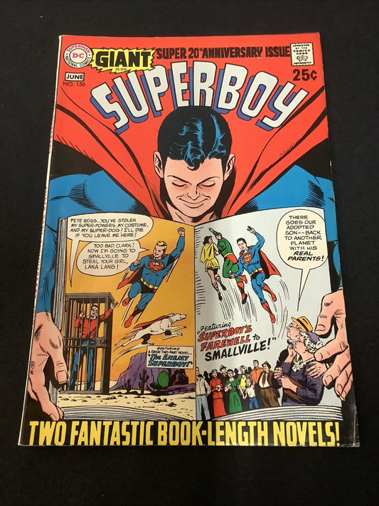 Superboy #156 (DC Comics June 1969) F/VF (7.0) Cream Pages, 20th Anniversary