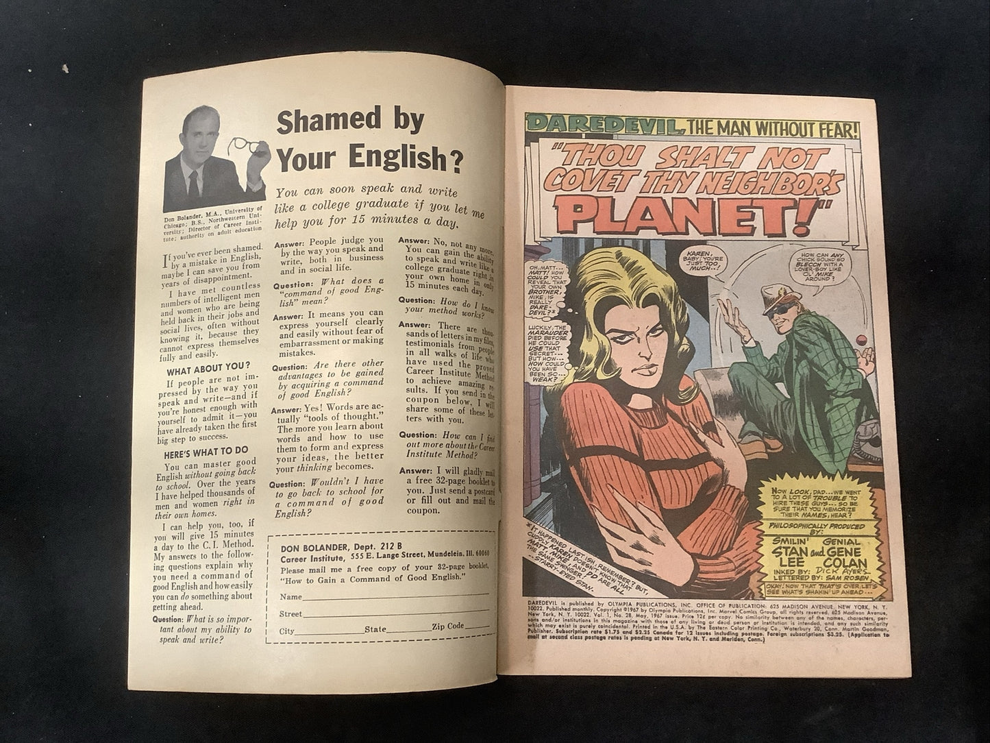 Daredevil #28 (1967) F/VF (7.0) Off White, Stan Lee/Gene Colan, Dick Ayers