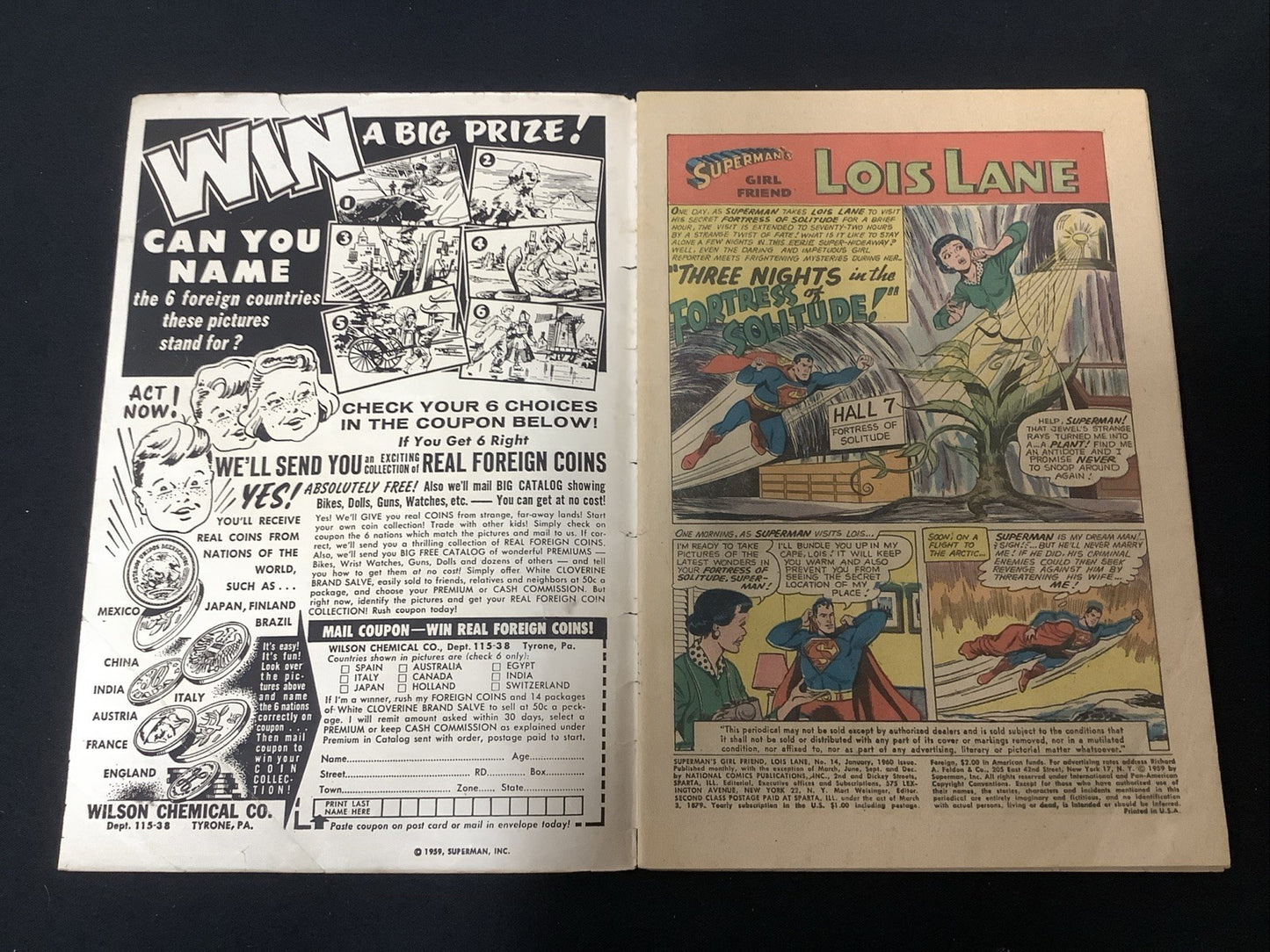 Superman's Girl Friend, Lois Lane #14 (DC Comics Jan 1960) VG+ (4.5) See Photos