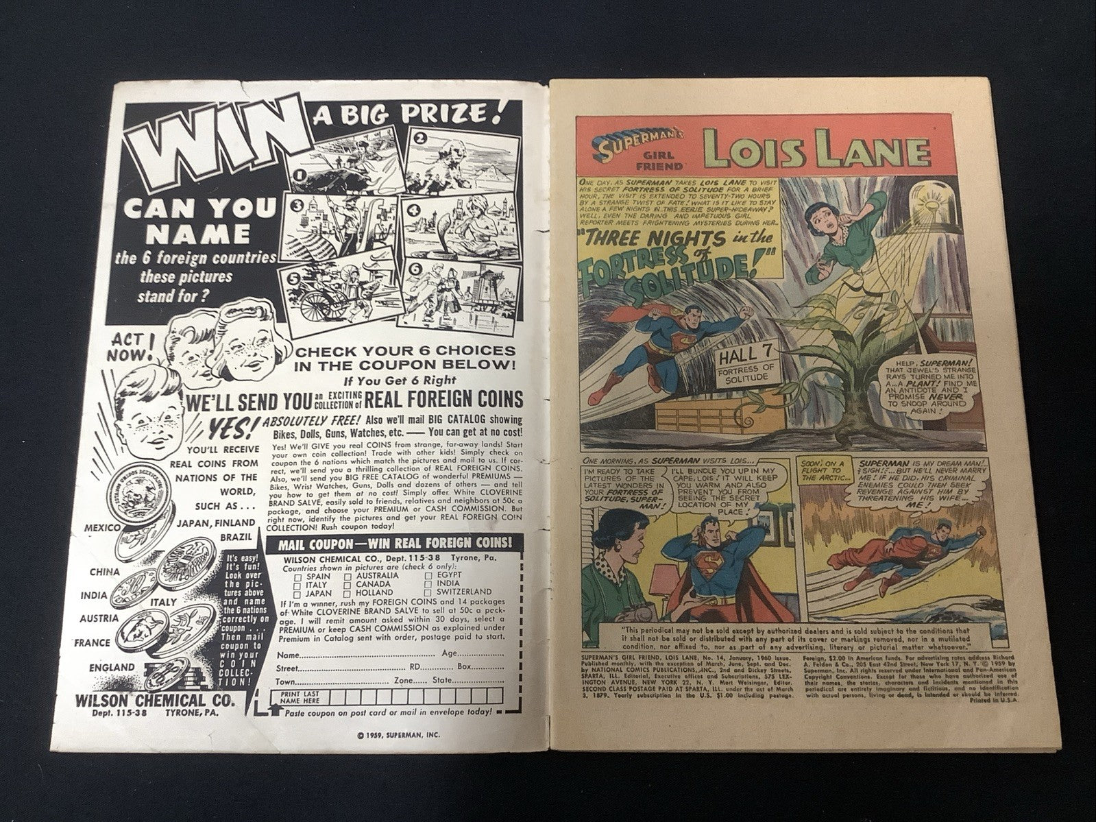 Superman's Girl Friend, Lois Lane #14 (DC Comics Jan 1960) VG+ (4.5) See Photos