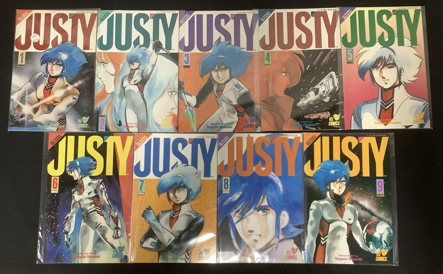 Justy #1-9 Complete Comics Set, Viz Media, Tsuguo Okazaki, 1988