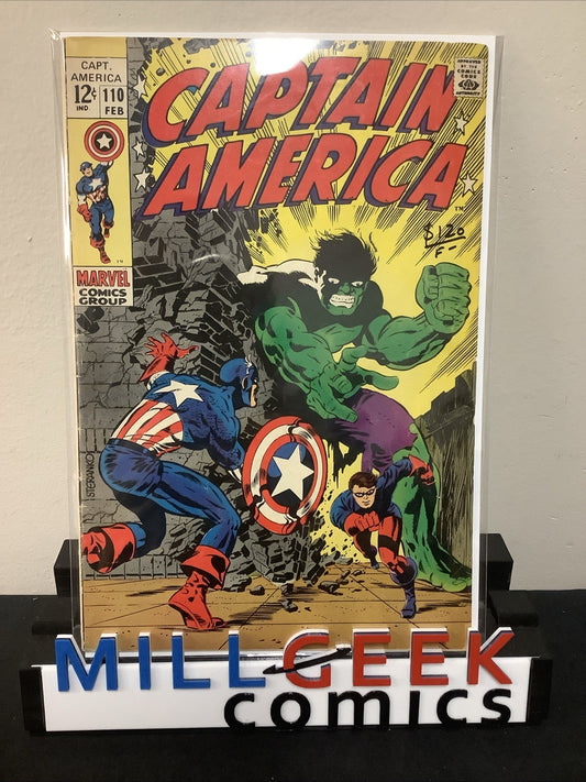 Captain America #110 (Marvel Comics Feb 1969) F- (5.5) Jim Steranko, Vs The Hulk