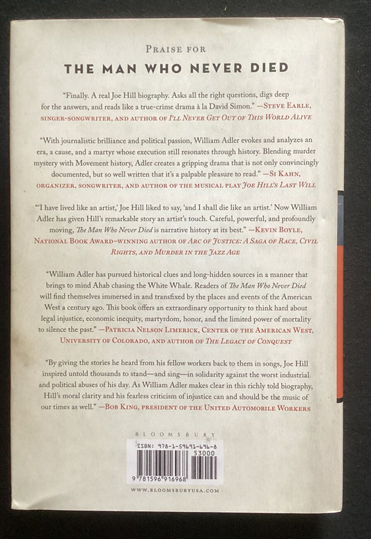 William M. Adler "The Man Who Never Died" First U.S. Edition -JD