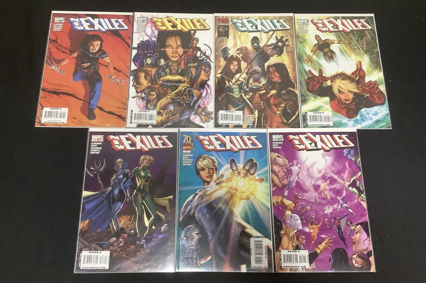NEW EXILES  #12-18 Comic Lot, Marvel Comics, Chris Claremont (2008-2009)
