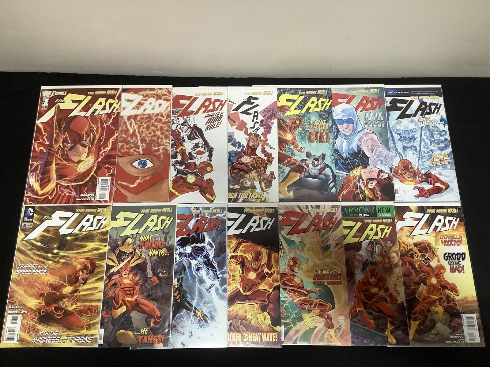 The Flash #1-14 Comic Lot (vol.4 2011) New 52 2nd print red variant cover