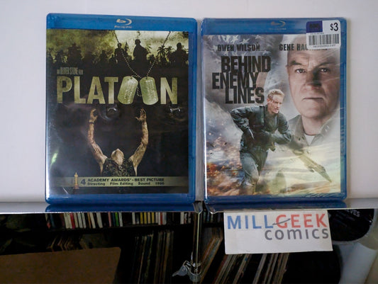 Platoon / Behind Enemy Lines, 2 Movie Set (Blu-Ray) Like New -JD