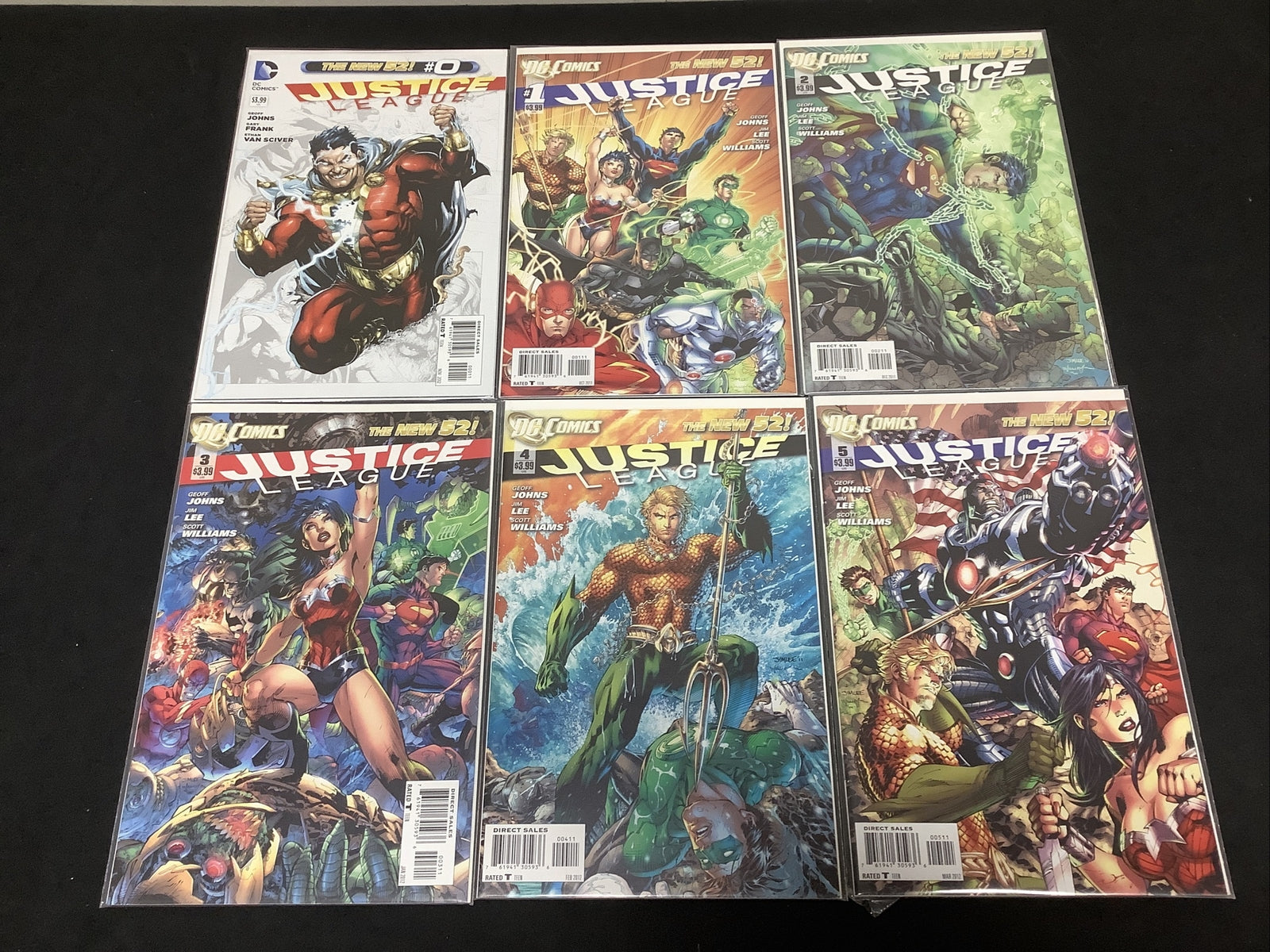 Justice League #0-5 Comic Lot, New 52, Geoff Johns Jim Lee, DC Comics, Shazam