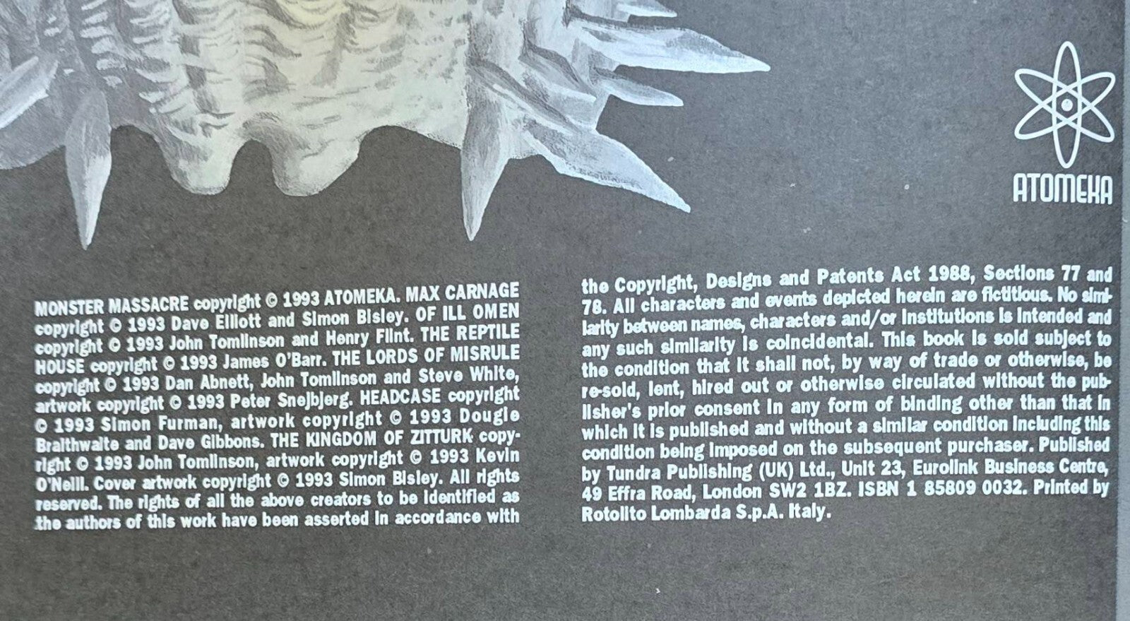 Monster Massacre - Simon Bisley art! (Atomeka Press 1993)