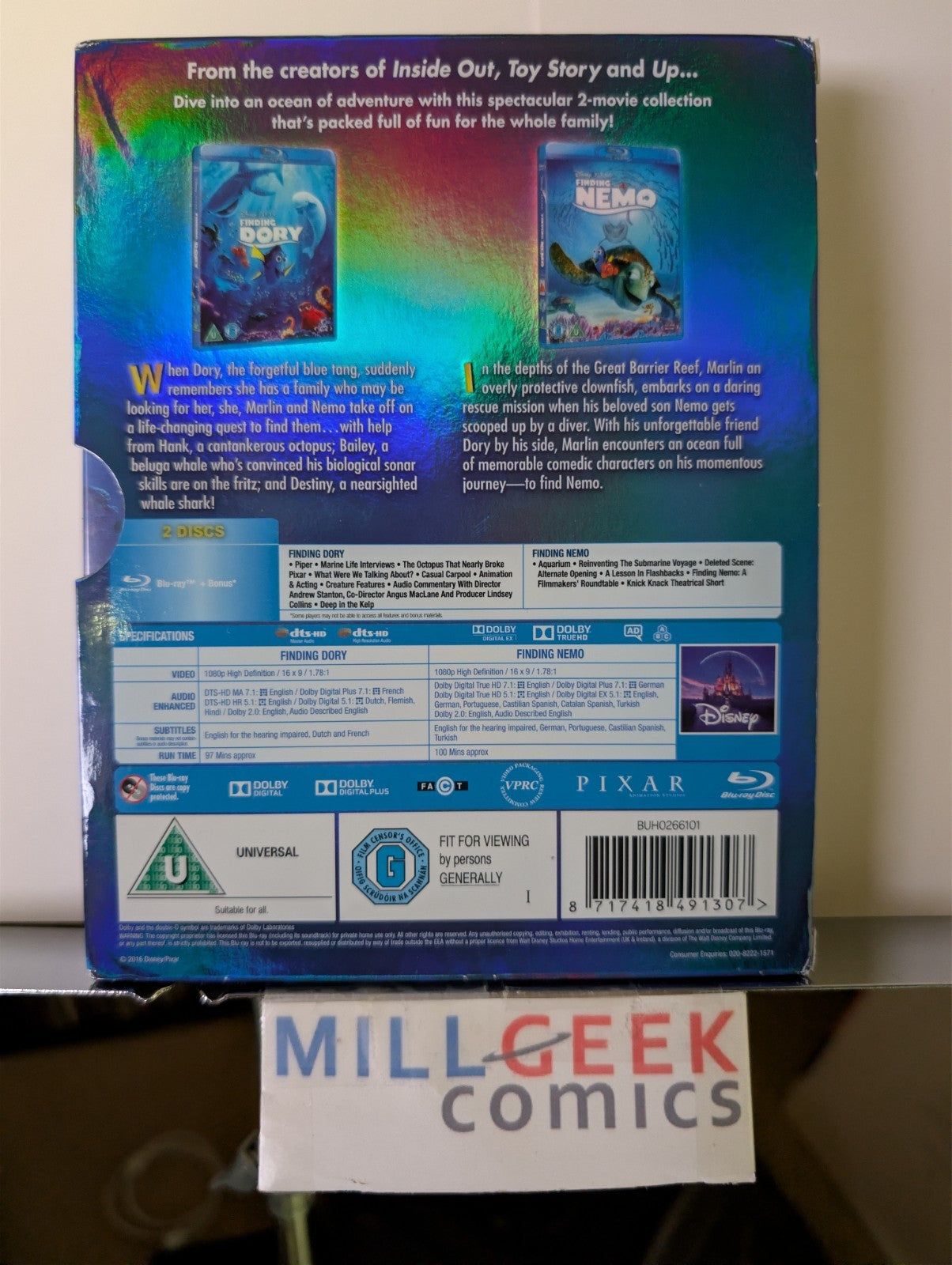 Finding Dory / Finding Nemo, 2 Movie Collection (Blu-Ray REGION FREE) -JD