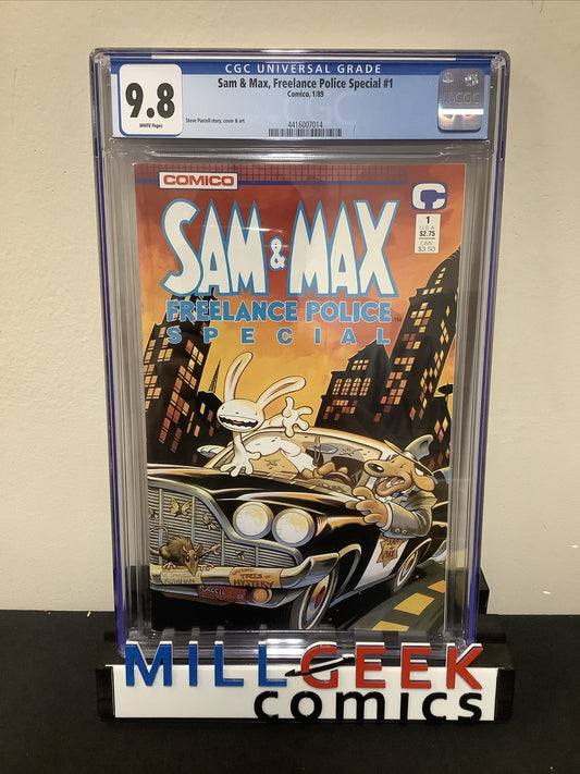 Sam & Max Freelance Police Special #1, CGC Graded 9.8 White Pages, Steve Purcell