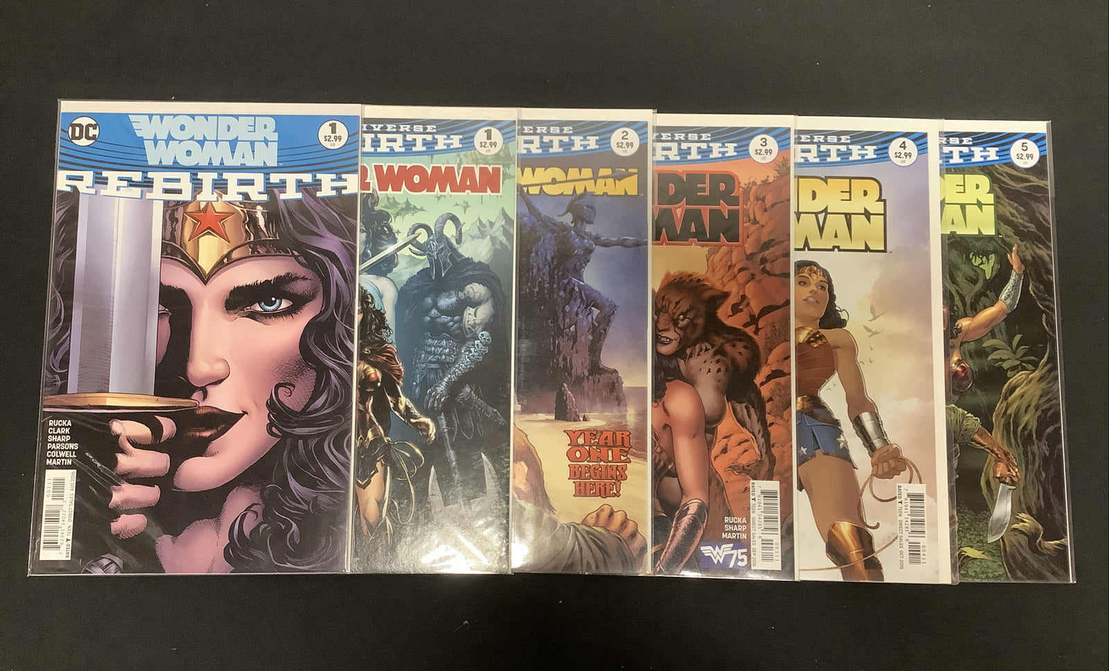 Wonder Woman #1-5 + Rebirth one-shot comic lot (2016 vol.5) six comics total!