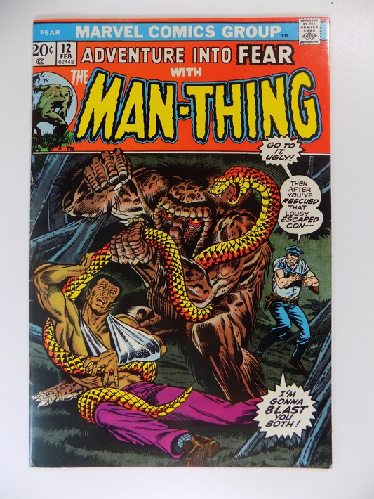 Adventure Into Fear #12 Man-Thing Marvel Comic February 1973 Very Fine