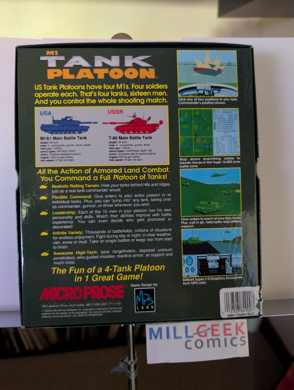 M1 Tank Platoon (Amiga) Big Box with Manuals NO DISKS -JD