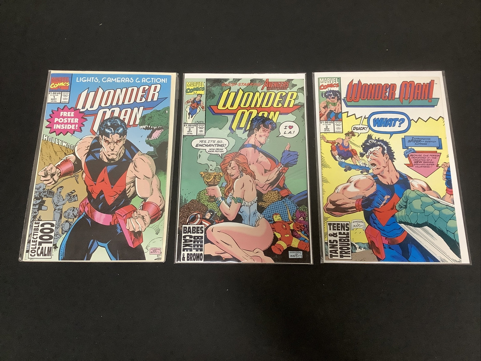 Wonder Man #1-3 Comic Lot, 1991, 1st Wonder Man Ongoing Title, Marvel, Disney+