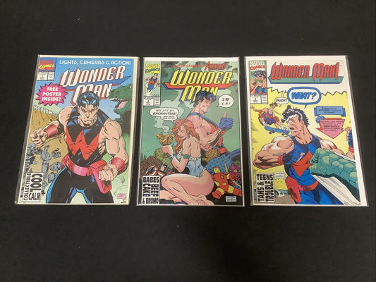 Wonder Man #1-3 Comic Lot, 1991, 1st Wonder Man Ongoing Title, Marvel, Disney+