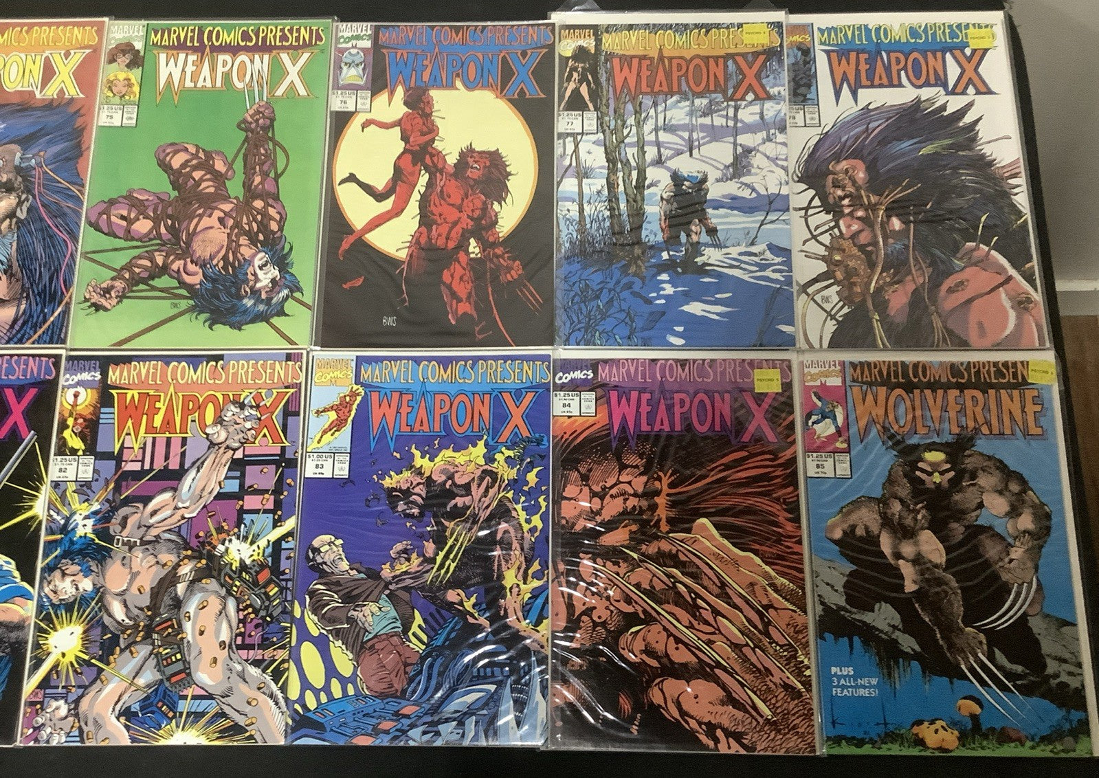 Marvel Comics Presents #44-85 Comic Lot, Weapon X Program, Wolverine Origin