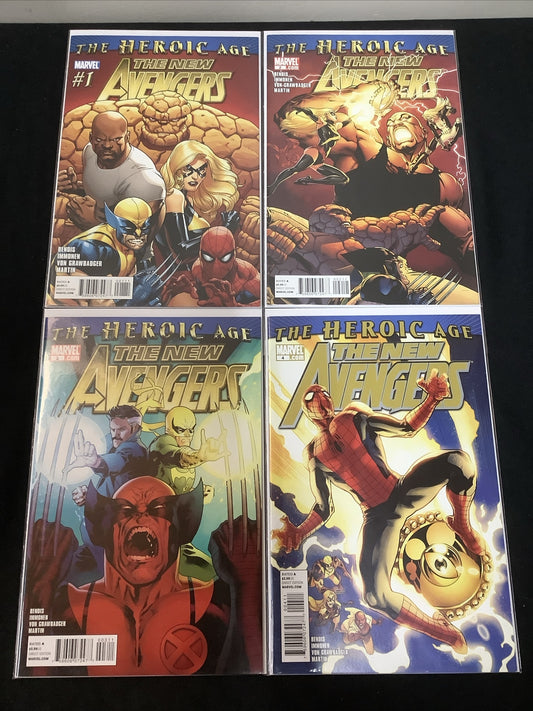 New Avengers #1-4 Comic Lot, Brian Michael Bendis, Heroic Age Tie-in, 2010