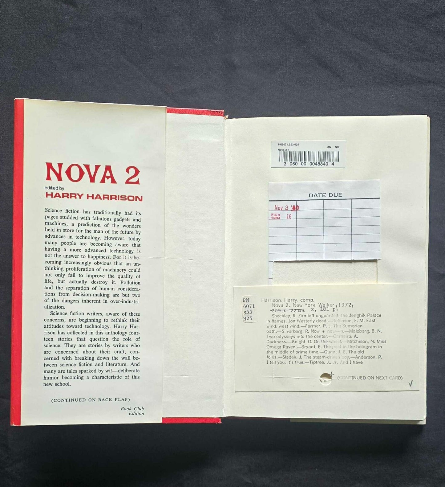 Nova 2 edited by Harry Harrison (Book Club Edition, 1972) - Ex-Lib - JD
