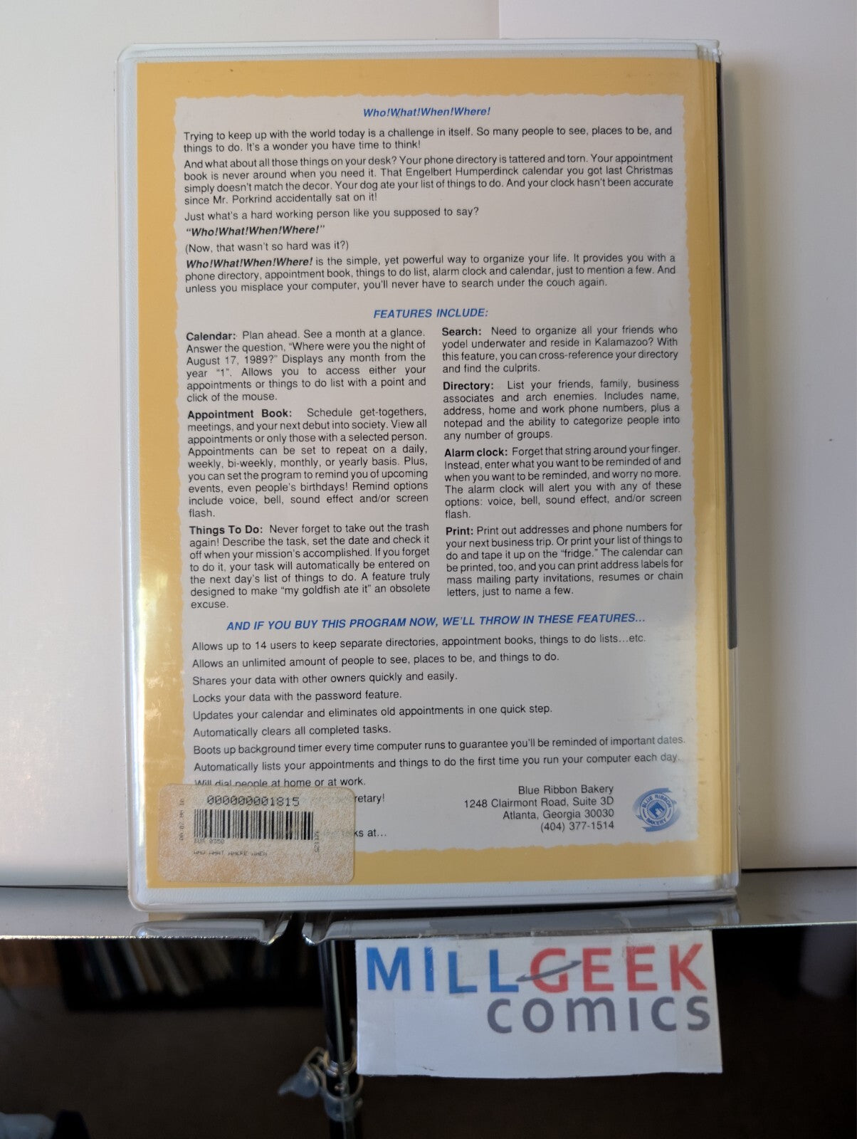 Who! What! When! Where! (Amiga 3.5") Big Box NO DISKS -JD