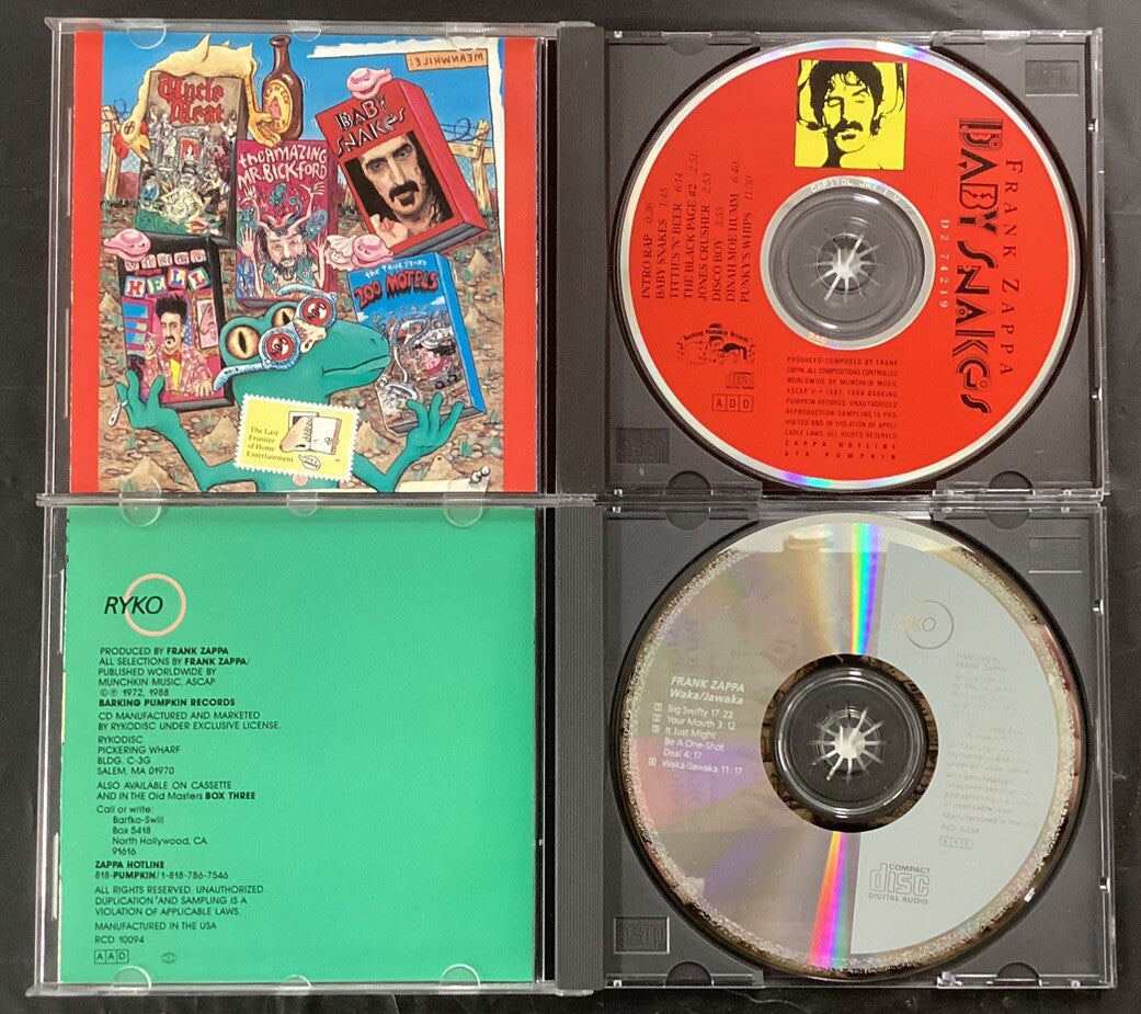 Frank Zappa 4 CD Lot FZ4 (Baby Snakes, Them Or Us, Like New) -JD