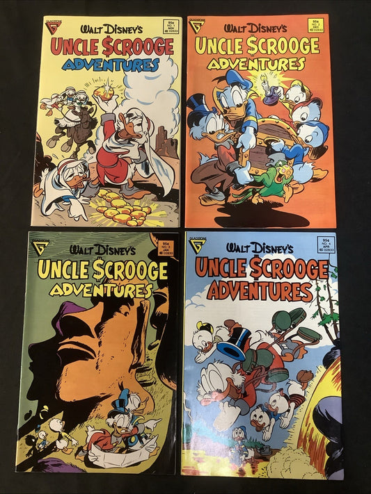 Walt Disney's Uncle Scrooge Adventures #1-4 Comic Lot, Gladstone, Carl Barks