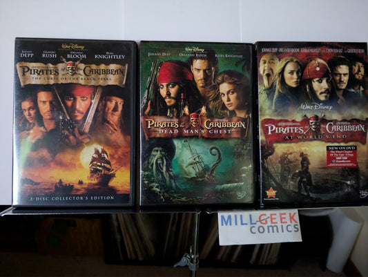 Pirates of the Caribbean, 3 Movie Collection (DVD) Like New -JD