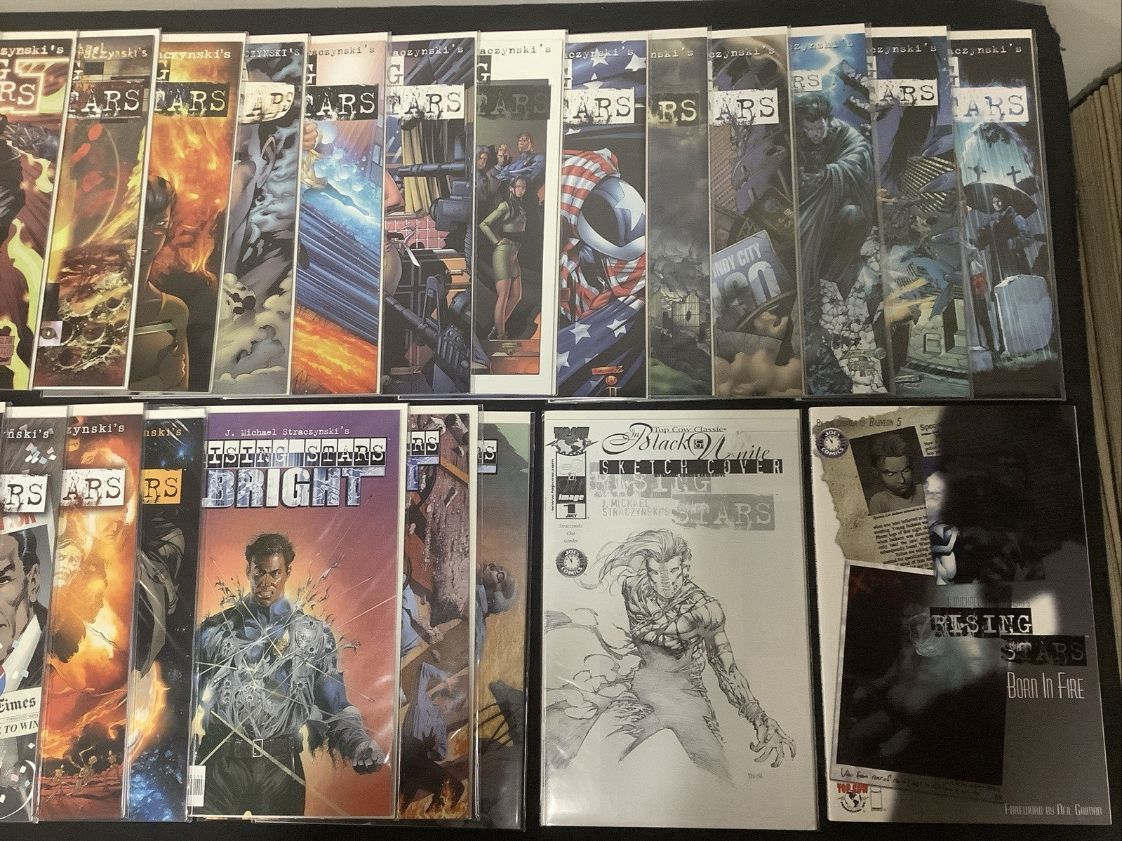 Rising Stars #Prelude-#24 + Top Cow Sketch #1 + Born In Fire TPB + Bright #1-3