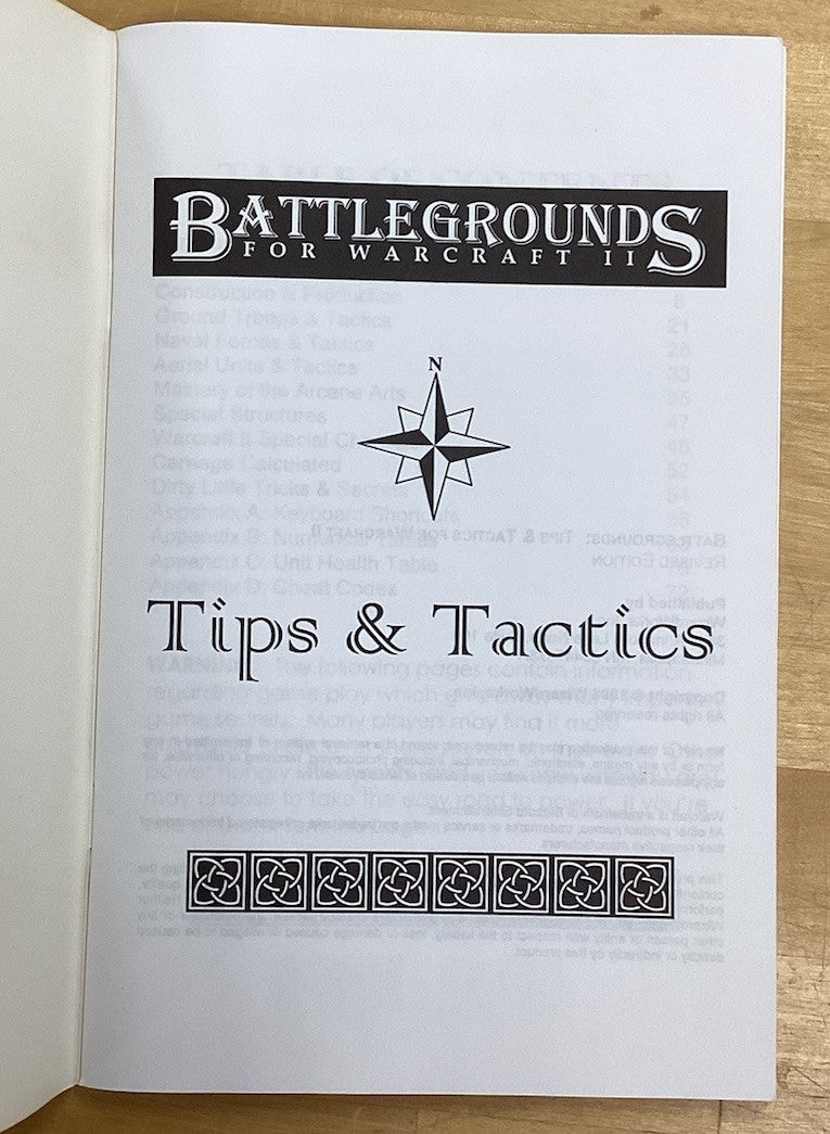 Battlegrounds Tips & Tactics Guide for WARCRAFT 2 - Old PC Game manual JD