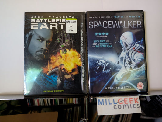 Battlefield Earth REGION 1 / Spacewalker REGION 2, 2 Movie Set (DVD) Like New-JD