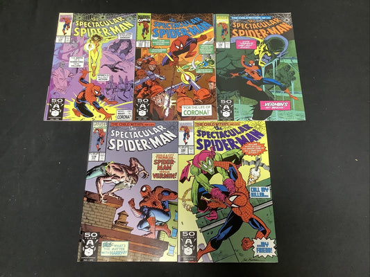Spectacular Spider-Man #176-180 Comic Lot, Marvel, 1st App Corona, Ravencroft