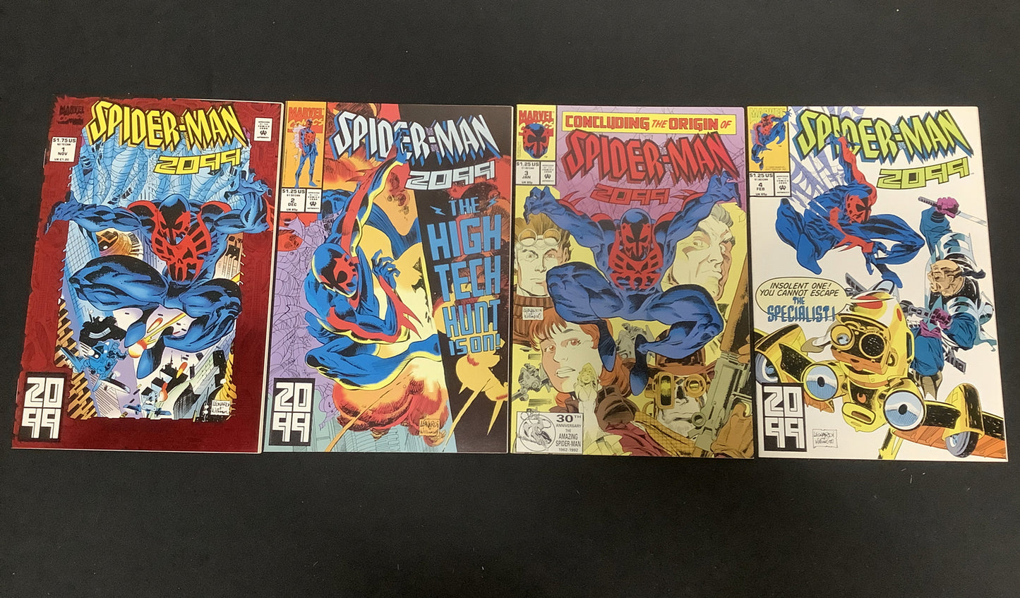 Spider-Man 2099 #1-4 Comic Lot, Marvel, 1st App Spider-Man 2099 (Miguel O’Hara)