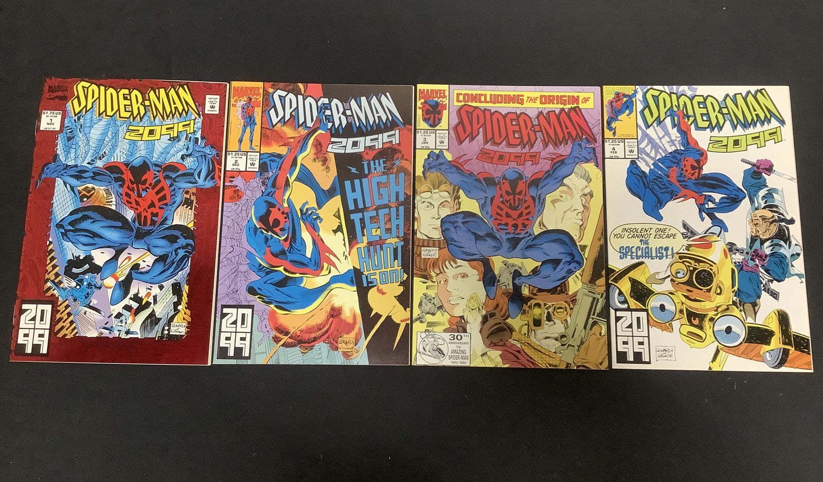 Spider-Man 2099 #1-4 Comic Lot, Marvel, 1st App Spider-Man 2099 (Miguel O’Hara)