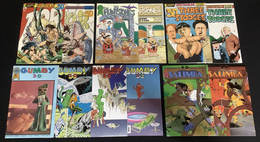 3-D Comic Bundle: Tor, Flintstones, 3 Stooges, Gumby, Salimba, Glasses Included