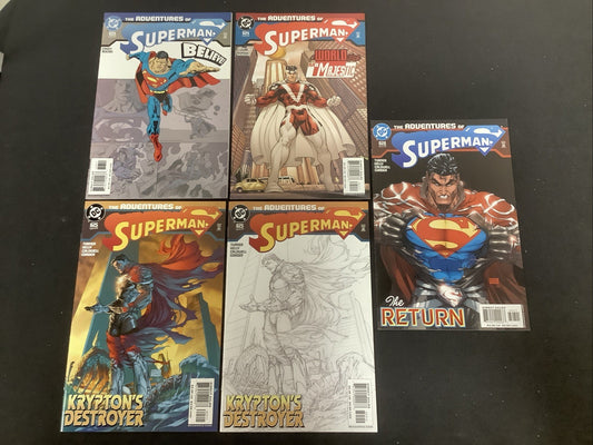 Adventures of Superman #623-626 Comic Lot, DC Comics, Turner Sketch Variant