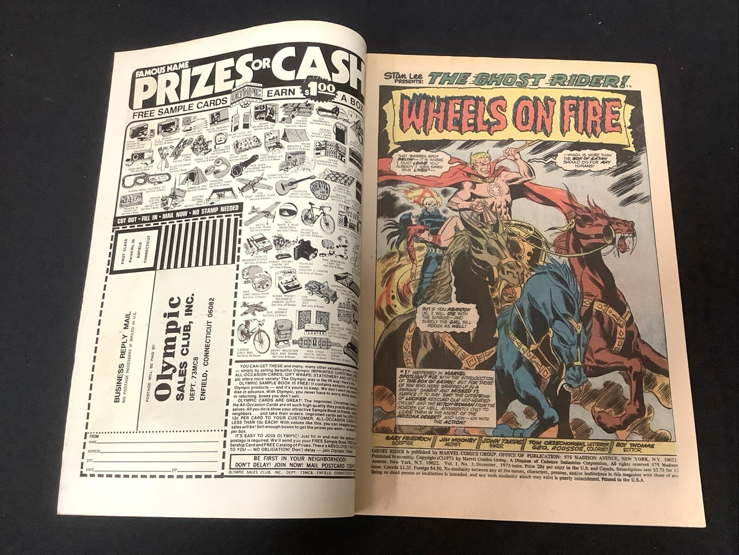 Ghost Rider #3 (Marvel Comics December 1973) VF- (7.5) Gary Freidrich/Jim Mooney