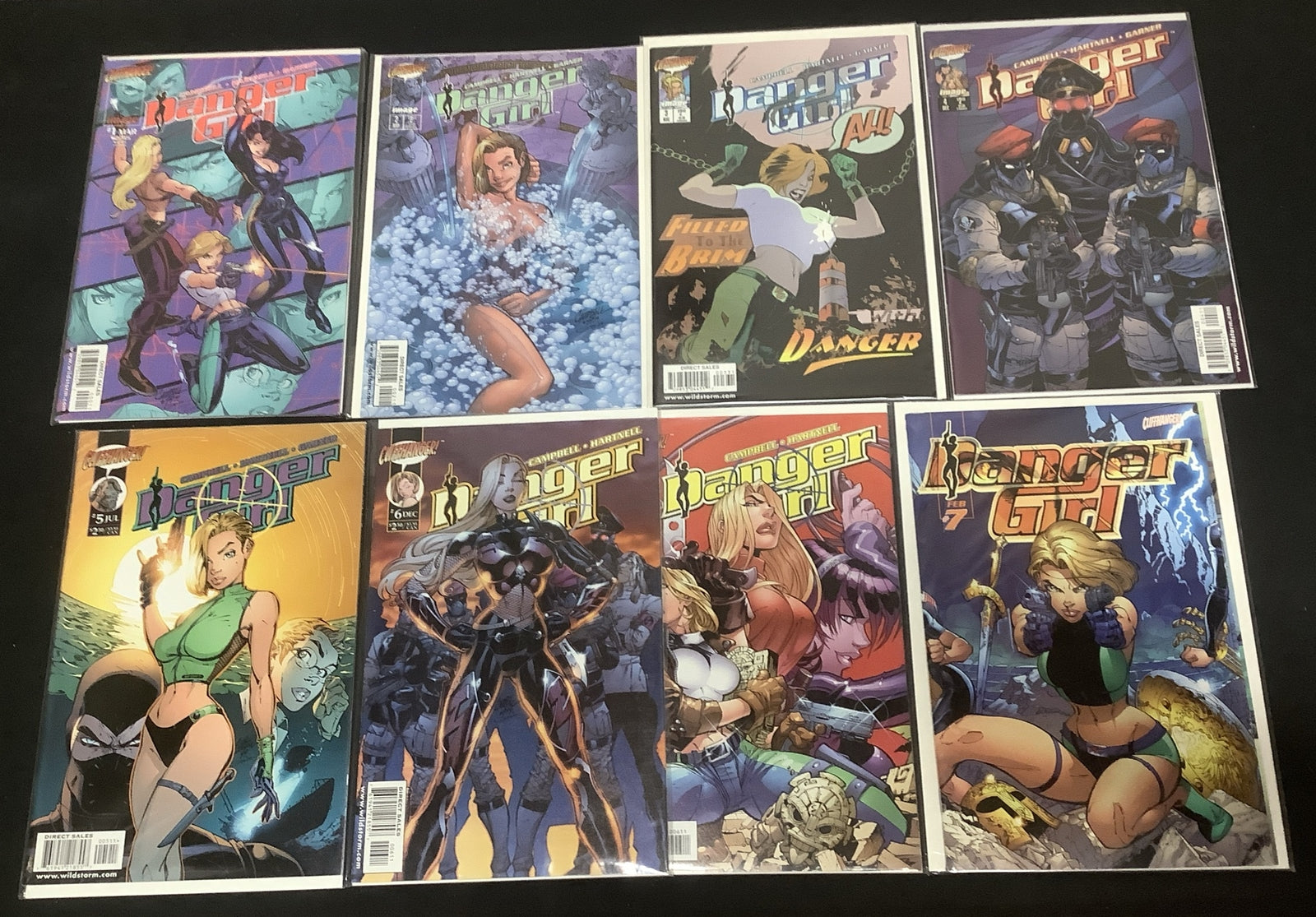 Danger Girl #1-7 + #6 B Complete Comic Series, J. Scott Campbell, Adam Hughes